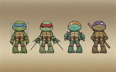 Teenage Mutant Ninja Turtles chibi wallpaper, minimalism, TMNT ...