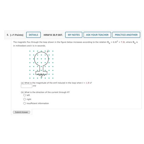 The magnetic flux through the loop shown in the | Chegg.com