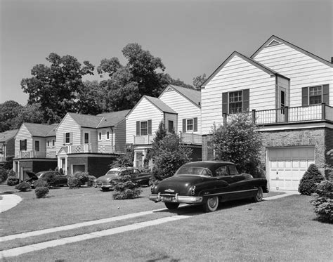 1950s suburban street of typical homes queens new york posters & prints ...