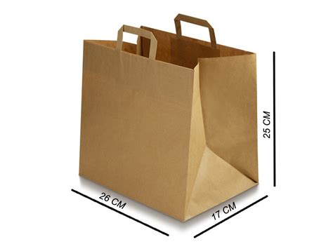 BROWN PAPER BAGS WITH HANDLES MEDIUM – Bakery and Patisserie Products