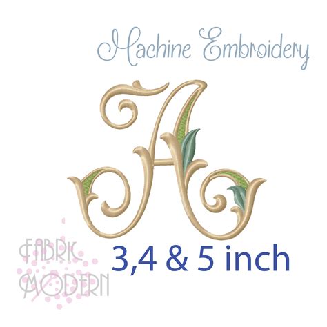 Letter A MONOGRAM Embroidery Design #1128 By FabricModern | TheHungryJPEG