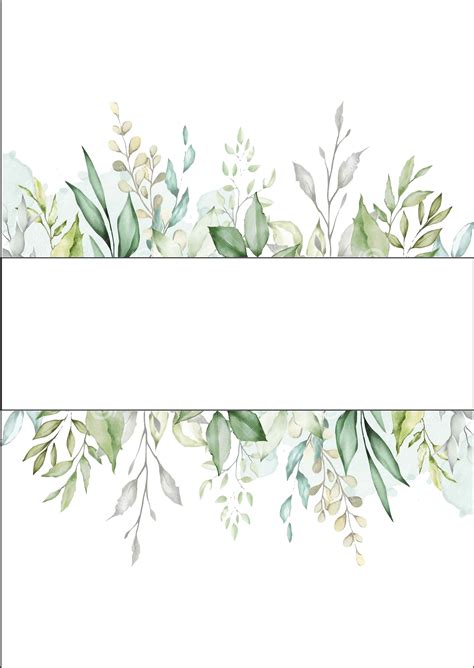 Green Watercolour Leaves Border | Molduras para convites de casamento, Moldura floral, Convite ...