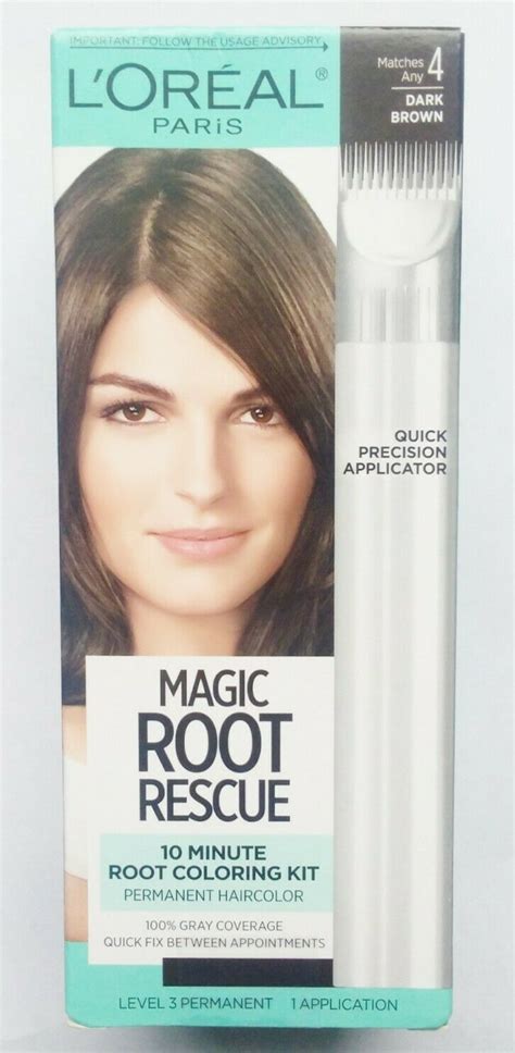 LOREAL Magic Root Rescue Touch Up Hair Color for Gray Hair Coverage 4 Dark Brown 71249164433 ...