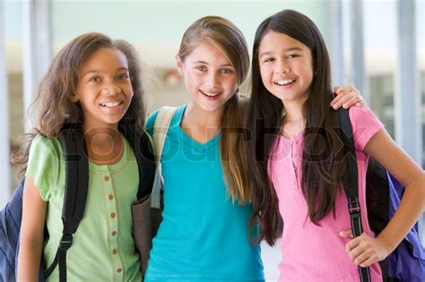 Group of female elementary school ... | Stock image | Colourbox