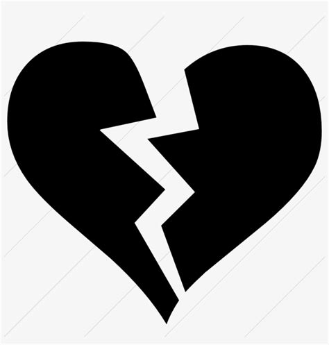 Broken Heart Clipart Emoji - Black Broken Heart Icon Transparent PNG - 1024x1024 - Free Download ...