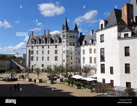 The Nantes Castle, Château des ducs de Bretagne (lit. Castle of the Dukes of Brittany) in Nantes ...