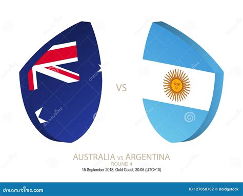 Australia Vs Argentina, 2018 Rugby Championship, Round 4. Stock Vector ...