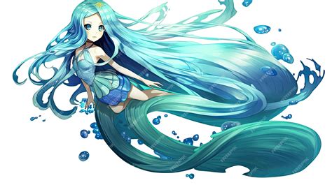 Premium AI Image | water elemental beautiful girl anime style