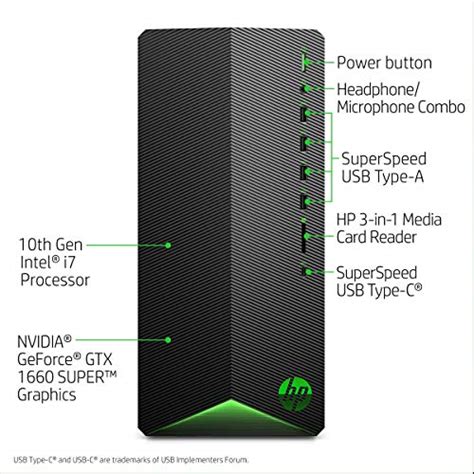 HP Pavilion 1660 Super Gaming Desktop Tower PC, Core i7-10700F Octa ...