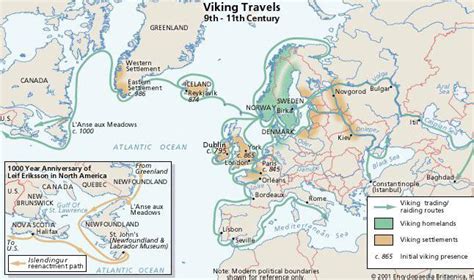 Map of viking’s homelands, expeditions, raids, and trade routes : r/MapPorn