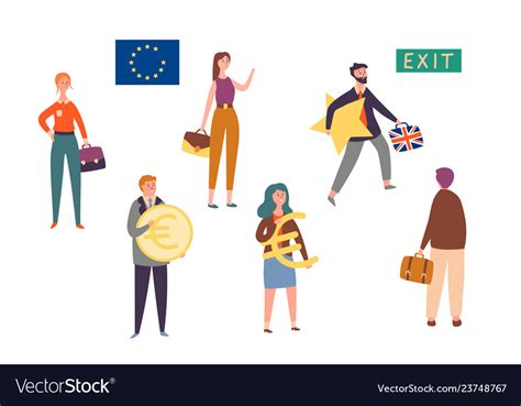 Uk exit european union brexit concept character Vector Image