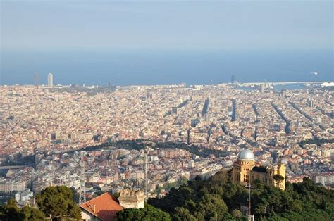 Tibidabo - Magnificent view over Barcelona from the highest peak