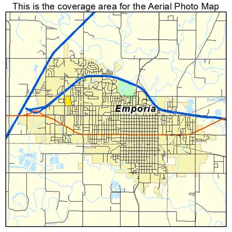 Aerial Photography Map of Emporia, KS Kansas