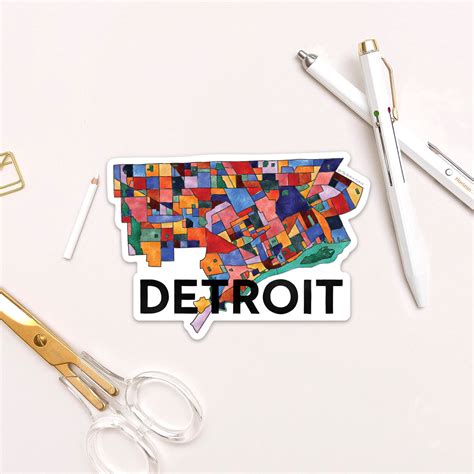 Detroit Neighborhoods Sticker — Terratorie Maps + Goods