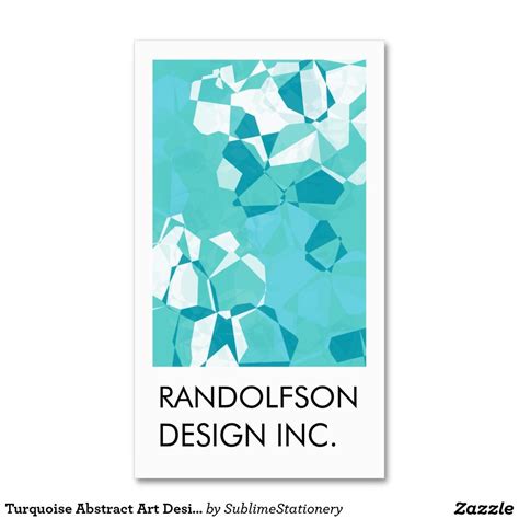 Turquoise Abstract Art Design Business Card | Modern business cards, Business card design ...