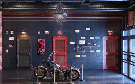 Brutal biker bar in the loft with a British accent. :: Behance