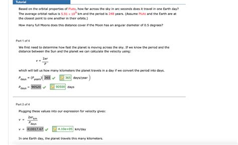 Solved Tutorial Based on the orbital properties of Pluto, | Chegg.com