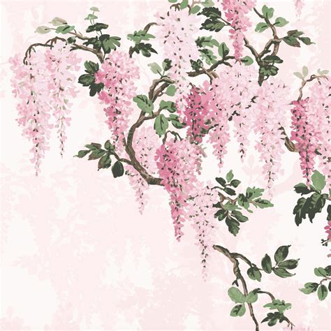 Wisteria Pink Mural | Wall murals painted, Adult coloring inspiration, Mural