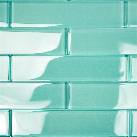 Shop For Loft Tea Green 2x8 Polished Glass Tiles at TileBar.com Splashback Tiles, Subway Tile ...