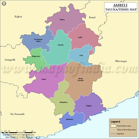 Amreli Tehsil Map, Amreli Taluka