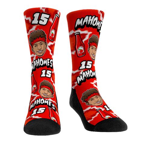 Patrick Mahomes - Ketchup All Over Socks - Rock 'Em Socks - NFLPA