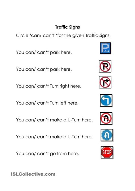 Free Printable Safety Signs Worksheets