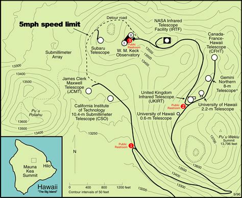 Mauna Kea Observatory Map