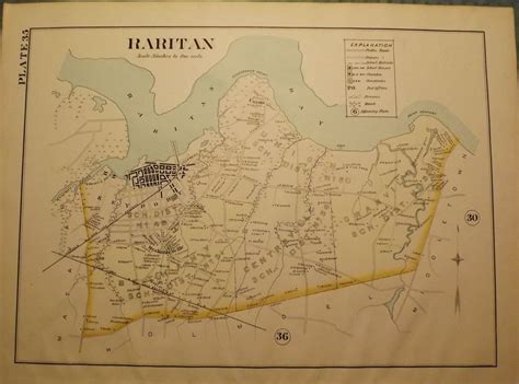 RARITAN 1889 MAP | WOLVERTON'S ATLAS OF MONMOUTH COUNTY