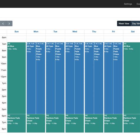 Schedule shows with the calendar — Harmony Lighting