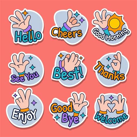 Greeting Chat Sticker 16002141 Vector Art at Vecteezy