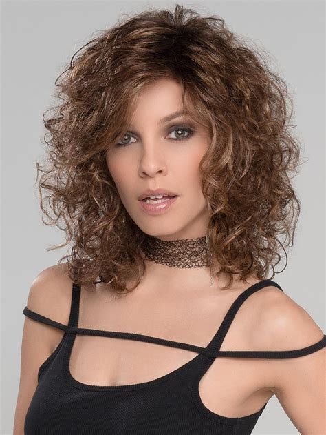 Brown 14" Curly Shoulder Length Classic Wigs