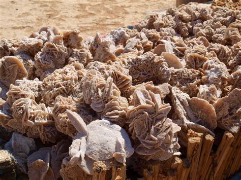 Desert Roses, Crystals Made of the Sand of Sahara and Salt, Horizontal ...