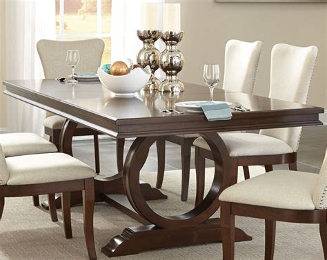 Oratorio Cherry Extendable Trestle Dining Table from Homelegance | Coleman Furniture