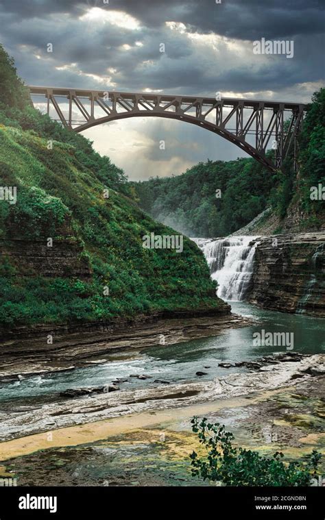 Letchworth State Park Waterfall Stock Photo - Alamy