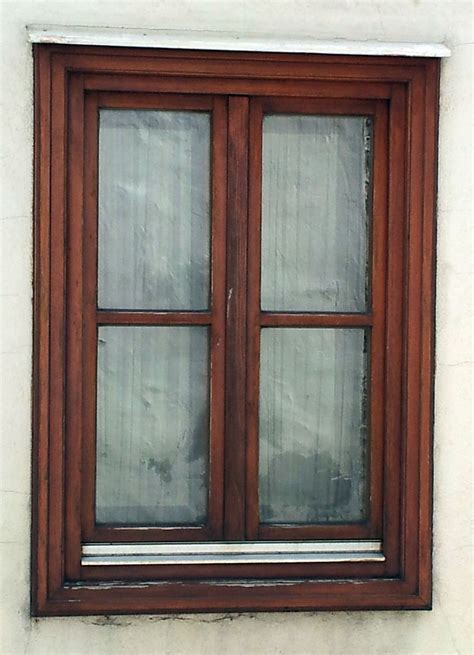 classic wooden window with brown frame | Wood window frame, Wooden ...