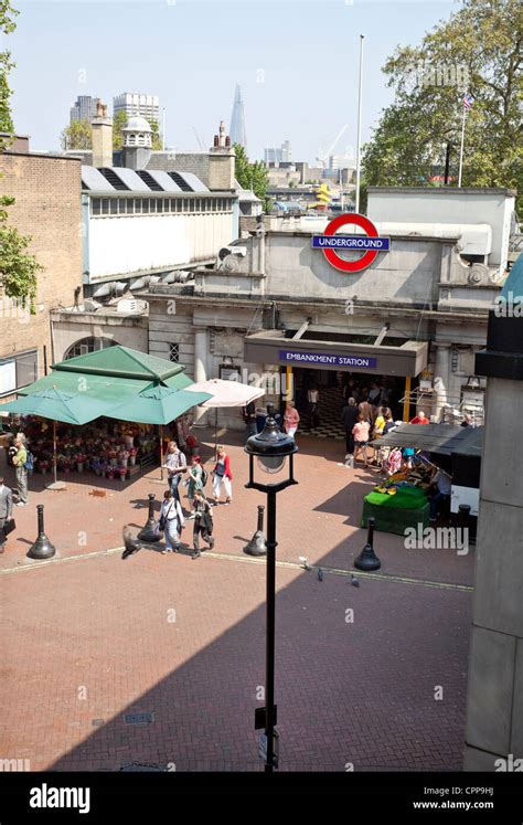 Embankment Tube Station entrance, London, England, UK Stock Photo - Alamy