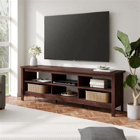 TV Stand for 75 inch TV Enetertainment Center Wood Media Console Cabinet,70 inch,Brown - Walmart ...