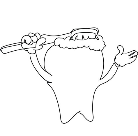 Teeth Cleaning Line Art, Dental Outline Drawing, Dentist Hand Drawn, Toothpaste Illustration ...