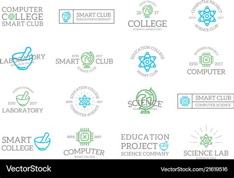 Set of retro vintage science and research logo Vector Image