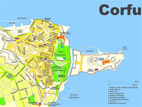 Corfu City tourist map