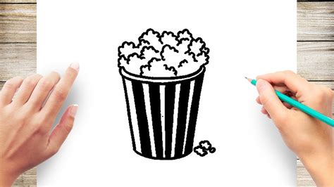 How To Draw Popcorn Step by Step - YouTube