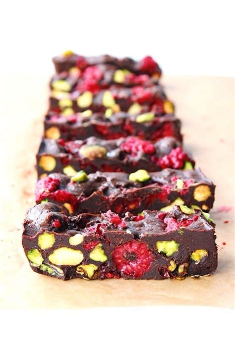 Toasted pistachio raspberry dark chocolate fudge bars vegan gluten free ...