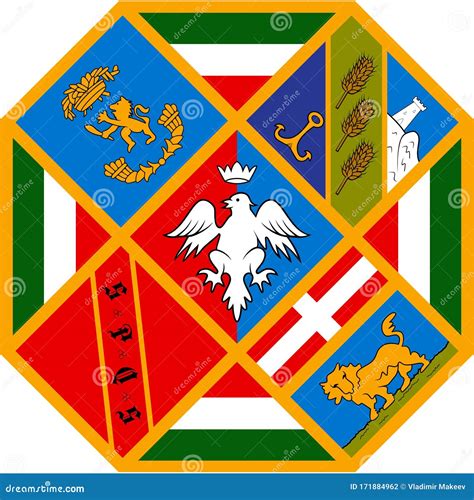 Coat of Arms of the Region of Lazio. Italy Stock Illustration ...