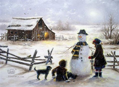 vickie wade | Painting snow, Snowman painting, Barn wall art