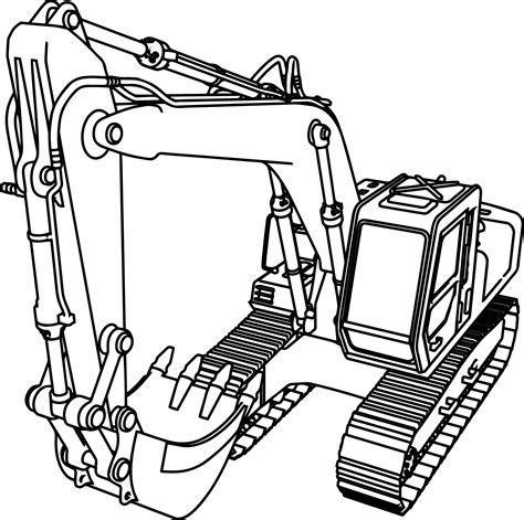 Inspired Picture of Excavator Coloring Page - entitlementtrap.com