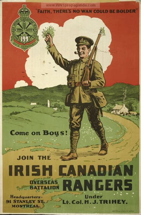 Join the Irish Canadian Rangers, 1914 : r/PropagandaPosters