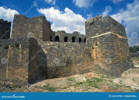 The citadel in Bosra stock photo. Image of site, medieval - 16618790