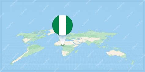 Premium Vector | Location of nigeria on the world map marked with ...