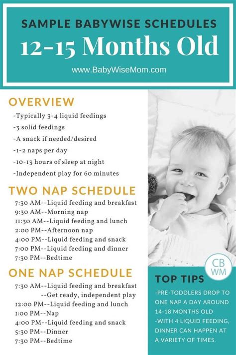 Babywise Sample Schedules: 12-15 Months Old - Babywise Mom | Baby schedule, Baby wise, Babywise ...