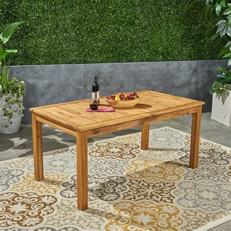 Zoe Outdoor Expandable Acacia Wood Dining Table, Natural - Walmart.com - Walmart.com